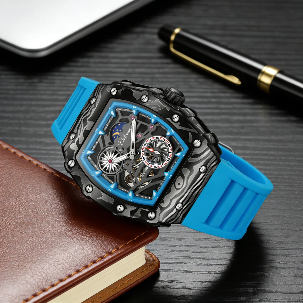 Men Watches Light Luxury Brand Domineering Beauty Trend Barrel Shaped Mechanical Watch for Men Luminous Waterproof Clock Male