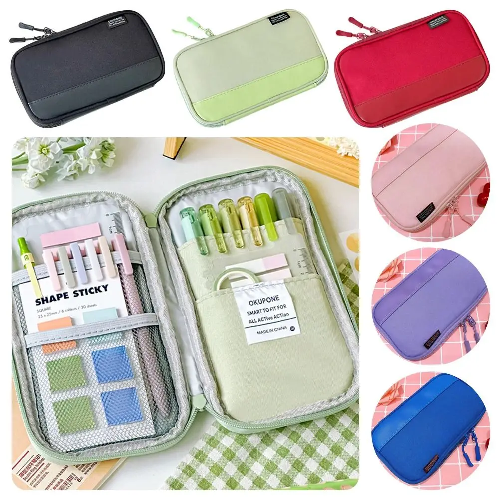 New Oxford Pen Bag Ultra-thin Portable Pencil Case Multi-functional Stationery Organizer Students Gift image 2