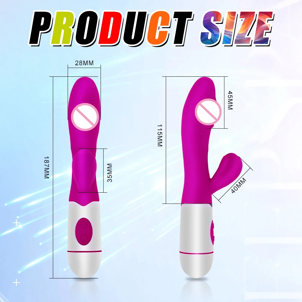 G Spot Rabbit Vibrator Sex Toy for Women Dildo Vibrating Vagina Clitoris Massager Rechargeable Vibration AV Stick Adult Sex Toys