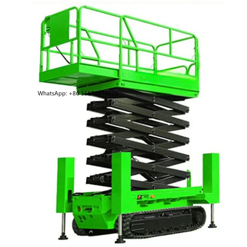 2026 Hot Selling320 KG 400 KG 8 M 10 M 12M 14 M Motor Tracked Mobile Aerial Elevating Scissor Lift Work Platform