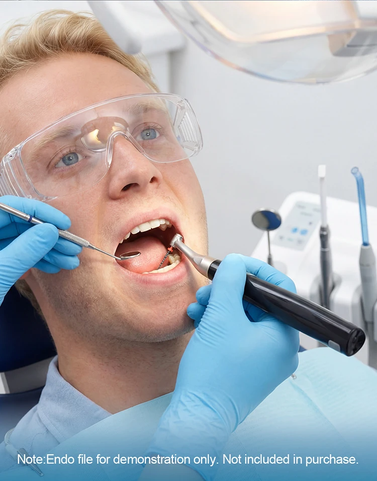 AZDENT 2-in-1 Dental Endo Motor mit integriertem Apex-Lokator, bürstenloser 1:1 Mini-Winkelstück, 6 Rotationsmodi, Wurzelkanalinstrument – Detail 3