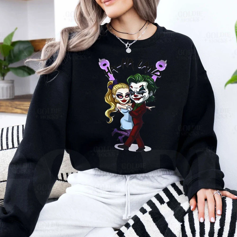 

Funny Ha Ha Land Unisex Hoodies Women's Clothing Joker Dancing Hoodies Joker2 Lady Movie Inspiration Gaga Sweatshirts Kawaii Top