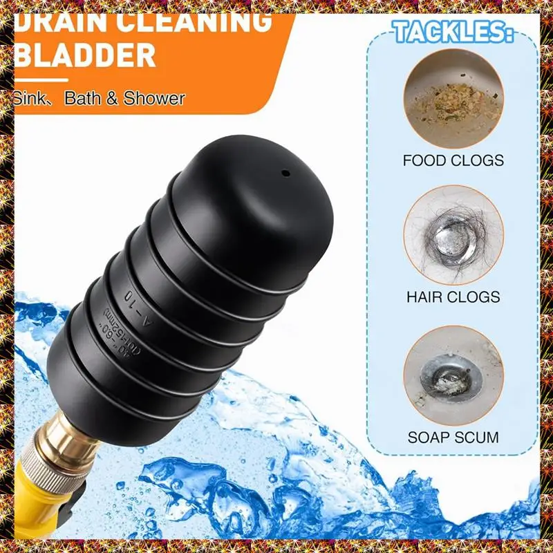 BTCL Rubber Drain Cleaning Bladder Unclogger For Bathroom Sinks, Showers, Swimming Pool Drains