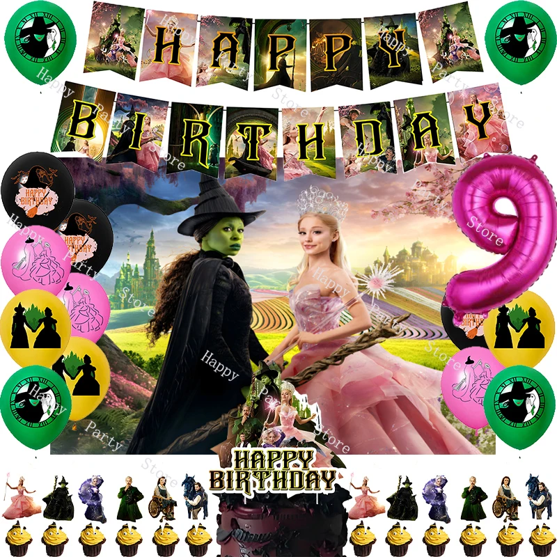 Wicked Birthday Party Decoration Balloon Banner Backdeop Cake Topper According Options Wicked Party Supplies Baby Shower