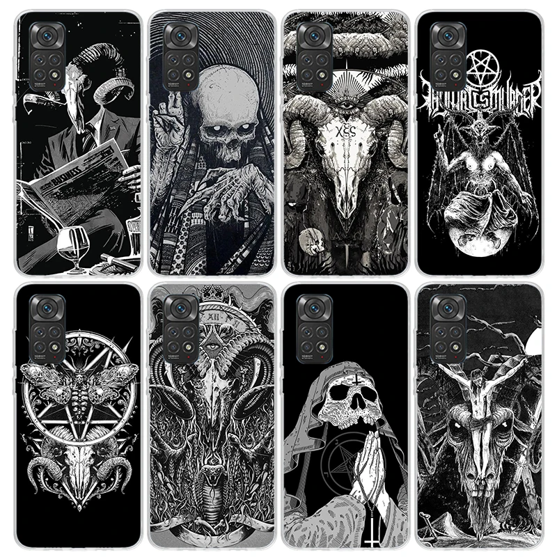 Satanic Goat Satan Devil Phone Case For Xiaomi Redmi Note 12S 12 11S 11 10S 10 Cover 11E 11T Pro Plus 9 9S 9T 8 8T 7 Print Funda