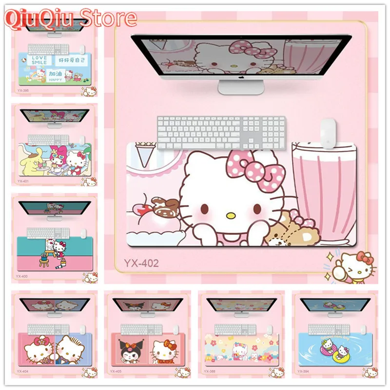 

Коврик для мыши Disney Hello Kitty, нескользящий коврик для мыши для дома, офиса, компьютера, офиса, клавиатура, настольный коврик, декор, большой геймерский коврик для мыши, подарок для девочки