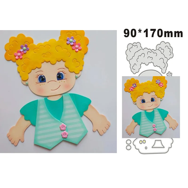 12CM wykrojniki do metalu szablony dziewczyna dla DIY Scrapbooking dekoracyjne tłoczenie DIY tworzenie kartek papierowych