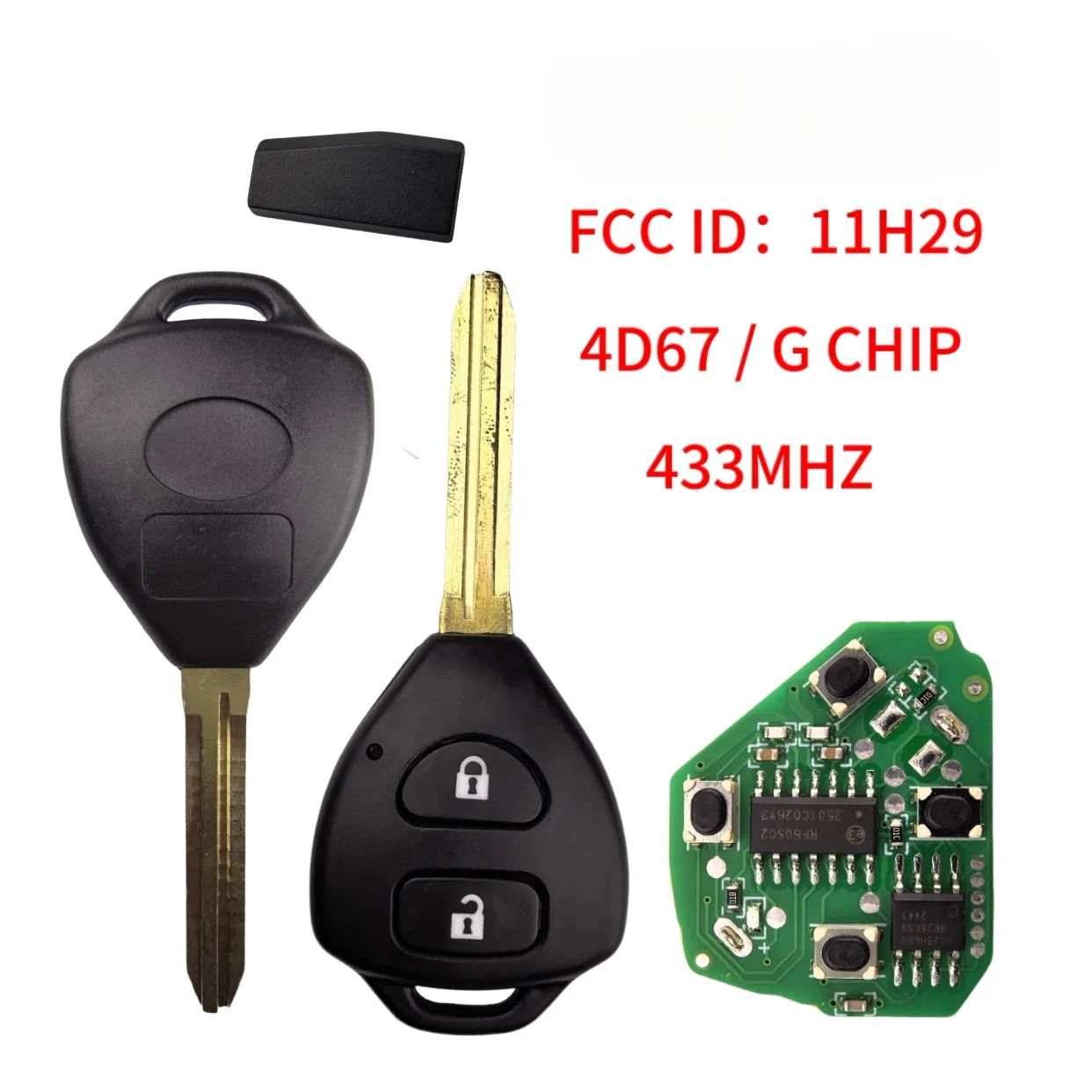 Jingxin FCC:11H29 Für Toyota RAV4 Corolla Europa 2006 2007 2008 2009 2010 2-Tasten Smart-Fernbedienung Autoschlüssel 433Mhz 4D67/G Chip – Detail 1