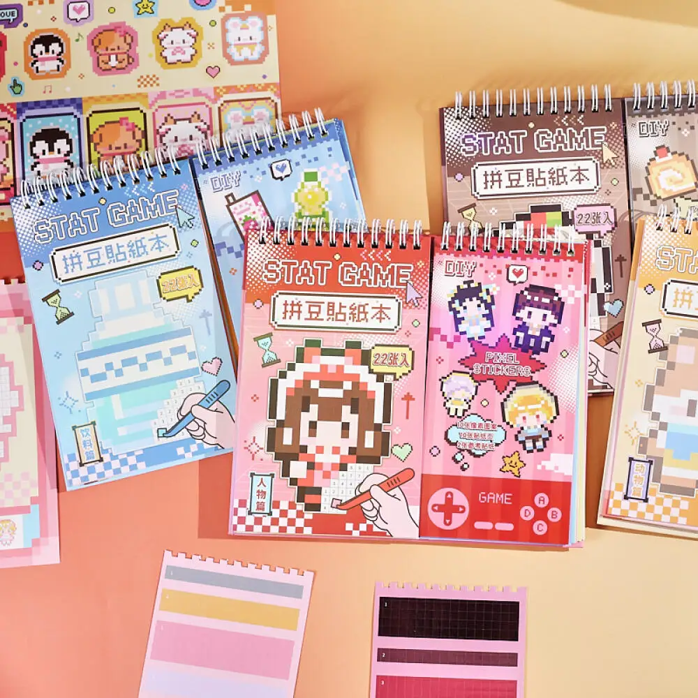 Card Lover 22 Pcs [Candy Arcade Series] Food Beverage Character Animal Pixel Style Journal Coloring Stickers Decor
