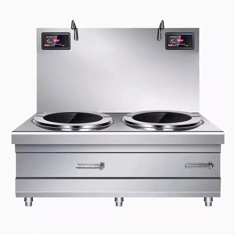 Commercial Induction Cooker Double-head Soup Stove 15kw Flat High-power Binocular Soup Cooking