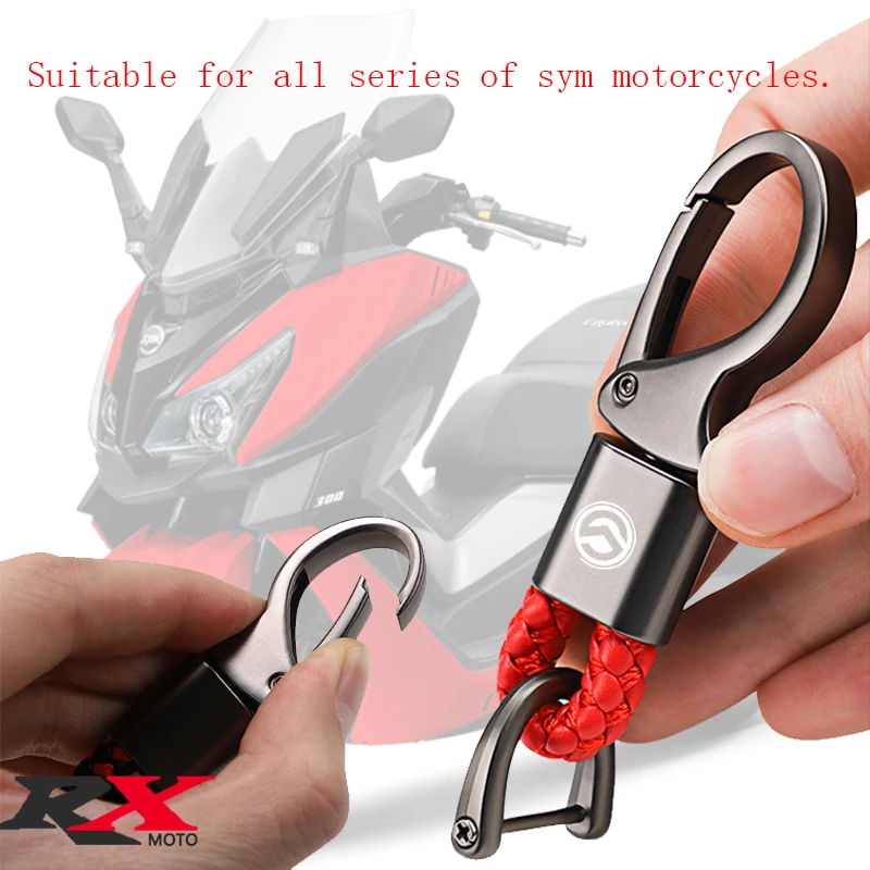 For SYM 150 125 gts CRUISYM 180 300 300i MAXSYM 400 600 JOYMAX 300 Accessories Motorcycle Braided Rope Keyring Metal Keychain