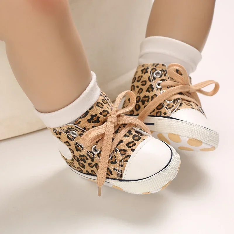 Baby Canvas Classic Sports Shoes Newborn Boys and Girls Printed Star First Walkers Shoes Infant Anti Slip Baby Shoes