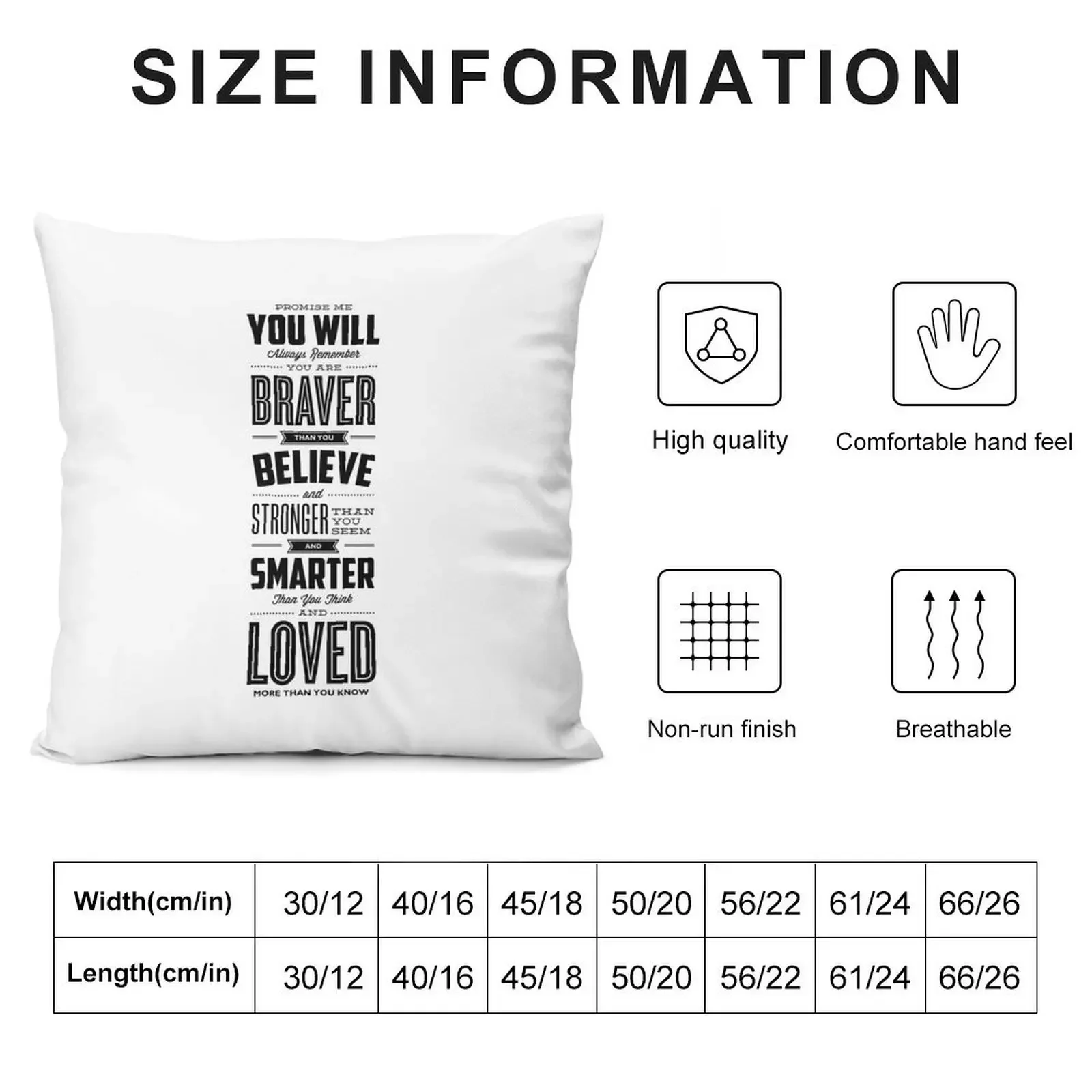 You Are Braver Than You Believe Stronger Than You Seem and Smarter Than Think Throw Pillow Christmas Pillow Cases pillow