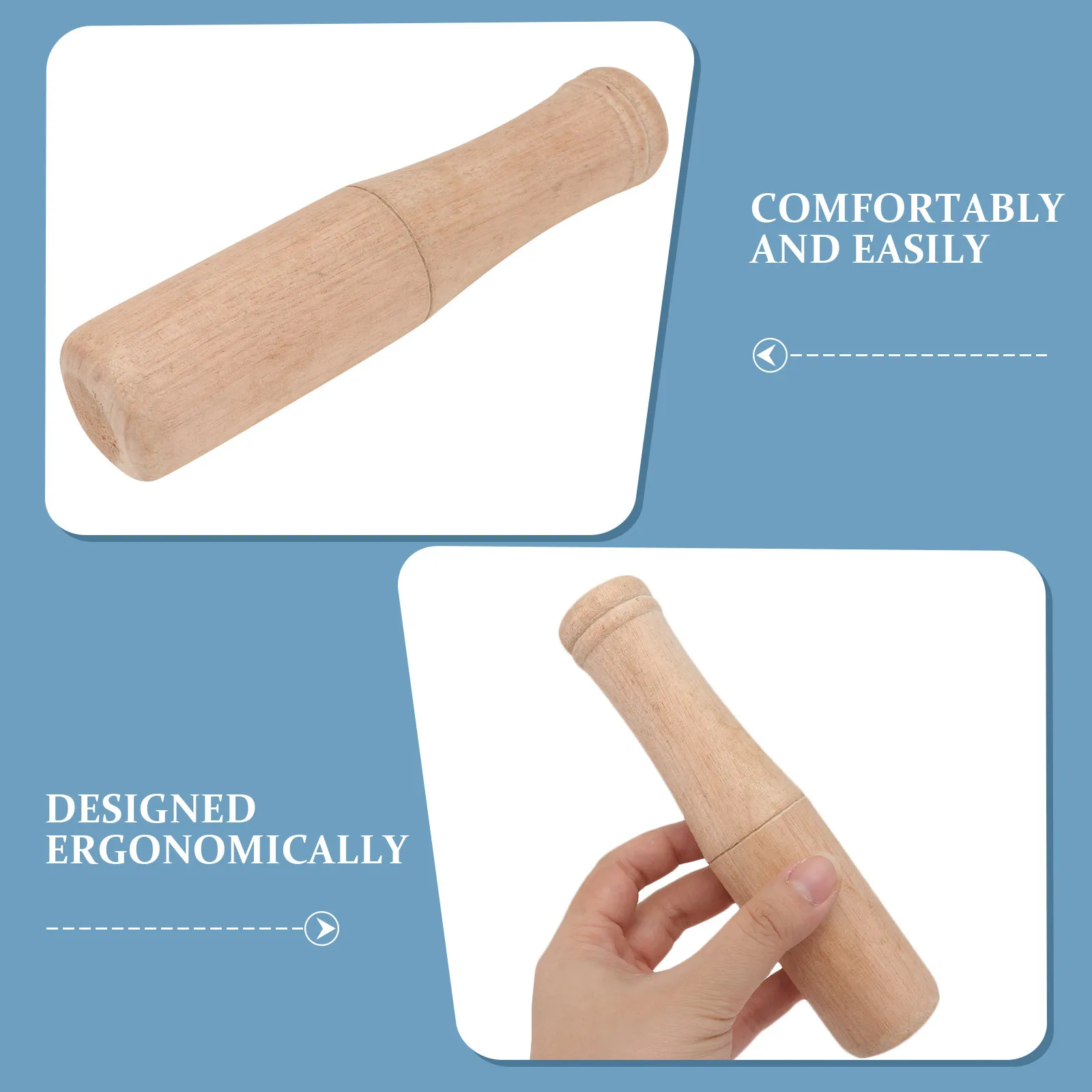 

Kitchen Muddler Wooden Pestle 175 X 37 X 37 Cm Natural Wood Garlic and Spice Grinder Hand Tool for Home Wooden Pestle