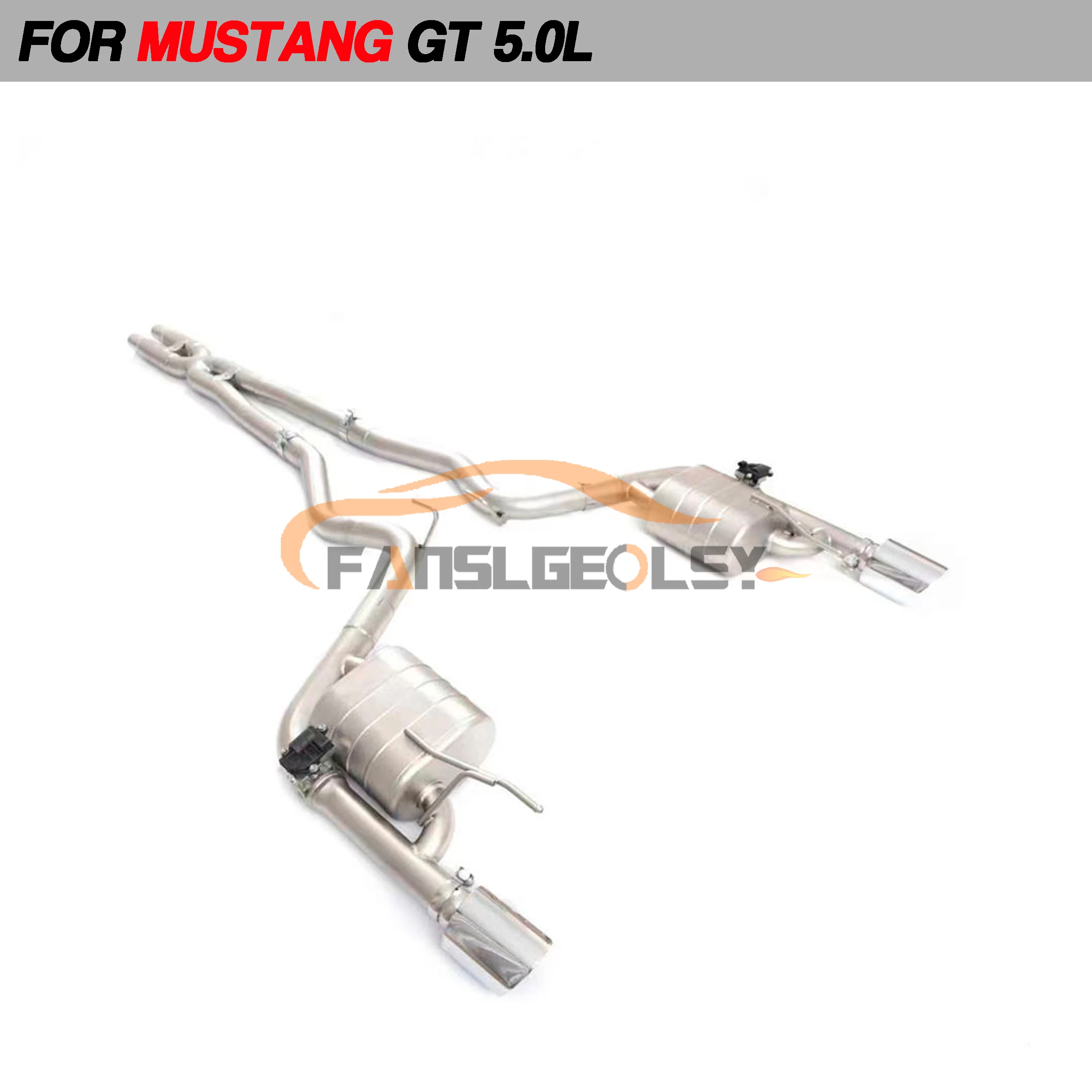 

For Ford Mustang GT 5.0L Stainless Performance Catback Exhaust System Valve With Muffler Pipes Tuning exhaust assembly