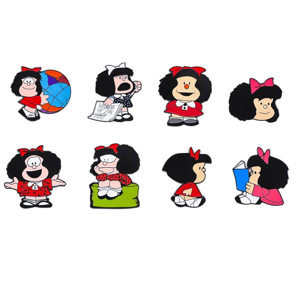 

1 Set Cartoon Creative Little Girl Design Metal Emblem Alloy Drip Oil Brooch Accessory Pin Personalized Gifts Y2k Fashion Toys