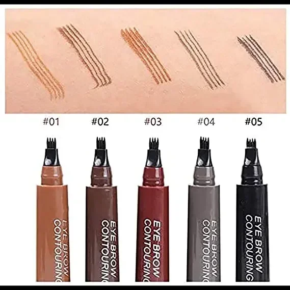 Heallor Wenkbrauw Potlood Waterdicht 4 Punt Vloeibare Wenkbrauw Pen Gezicht Make-Up Langdurige 4 Vork Tip Wenkbrauw Pen Cosmetisch Microblade Bro