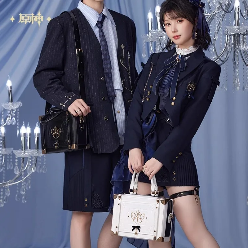 [Подлинная] miHoYo Game Genshin Impact Косплей Furina Сумка Рюкзак Диагональная сумка через плечо JK Сумка DIY Аниме Значок Сумка на плечо