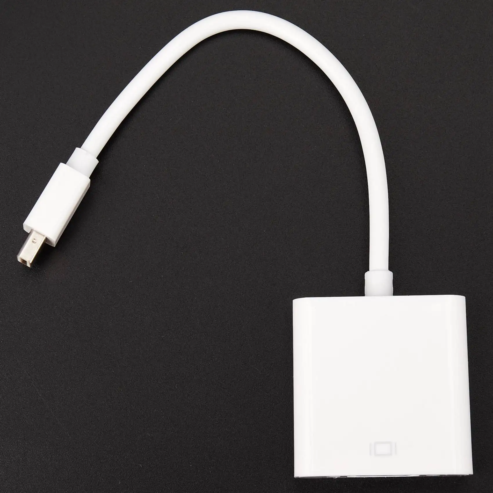 &A23G& For MacBook Air Pro iMac Mac Mini Thunderbolt Mini DisplayPort Display Port Mini DP To VGA Cable Adapter 1080P(white)