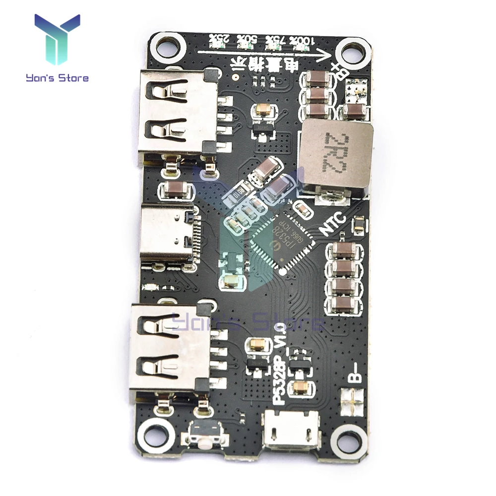 IP5328P デュアル USB 18650 バッテリー充電器 Treasure Tpye-c 3.7 V に 5 V 9 V 12 V ステップアップ高速急速充電器回路基板 QC2.0 QC3.0