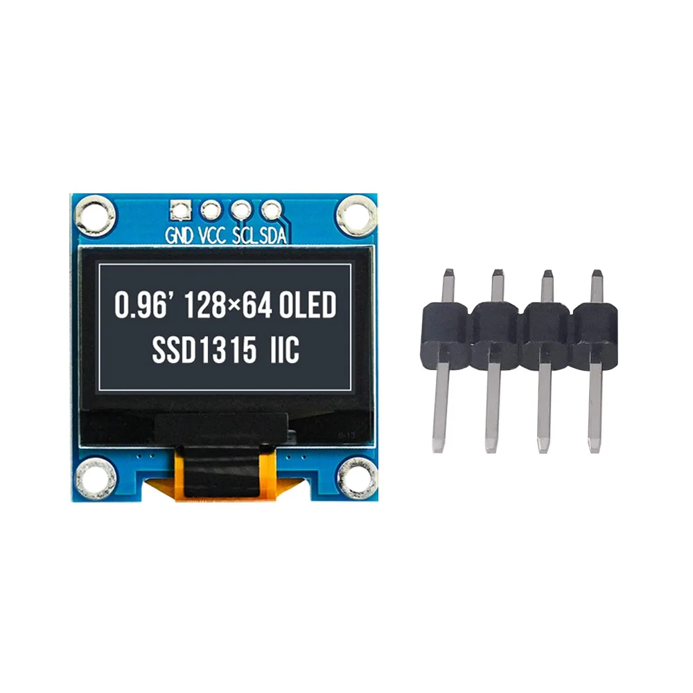 5pcs 0,96 Polegadas Módulos OLED Monocromáticos Display 128X64 IIC 4 Pinos LCD SSD1315 Branco Azul Amarelo 3.3V Tela Serial Para Arduino