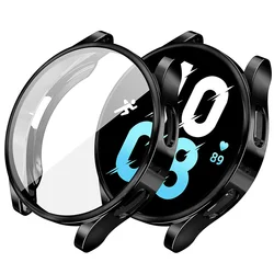 Screen Protection for Samsung Galaxy Watch4 5 6 7 40mm 44mm Protector Case Coverage TPU Full Bumper Cover Electroplated Color