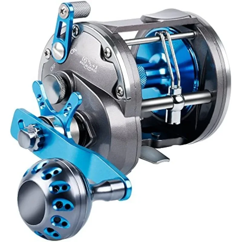 

Burning Shark Trolling Reel Saltwater Level Wind Reels, Drag Reels Boat Fishing Ocean Fishing for Sea Bass Grouper Salmon