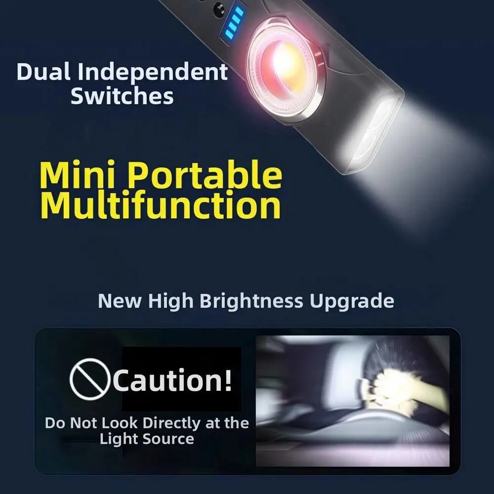 

Светодиодный рабочий фонарь COB, супер яркий перезаряжаемый фонарик с зажимом, двойной фонарь, портативный мощный фонарик, уличный аварийный фонарик