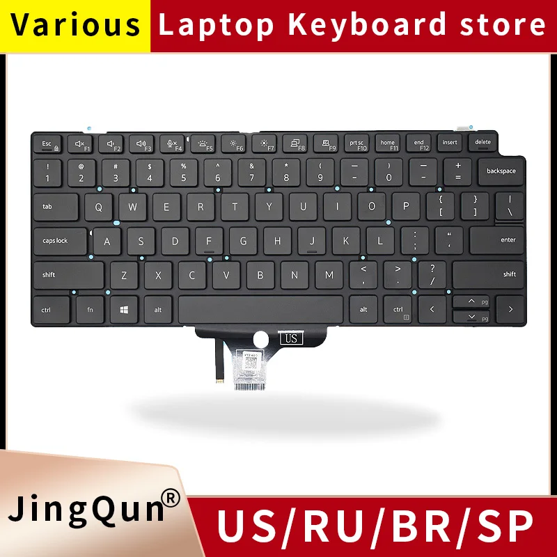 

Replacement SP/US/RU Spanish Laptop Keyboard For Dell Latitude 7310 P33S 7310 2-in-1 P34S 01VJ7V 04RNPF 4V466 04V466