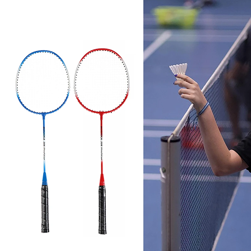 

2 шт. ракетки + 1 сумка для ракеток, набор ракеток для бадминтона для начинающих, детей и взрослых, прочная спортивная ракетка из железного сплава