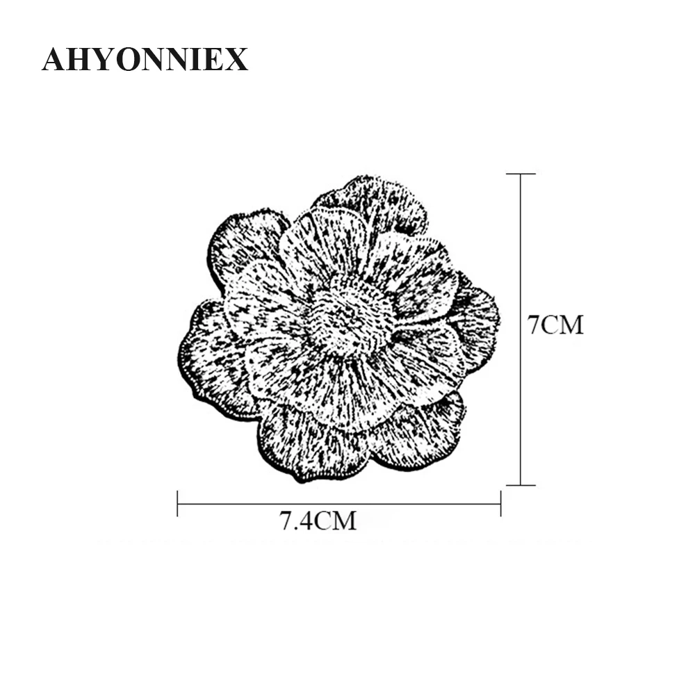 High Quality 6 Colors Embroideried Repair Flower Patches Bag Jacket Jeans Soft Sew On Patches DIY Clothes Sticker