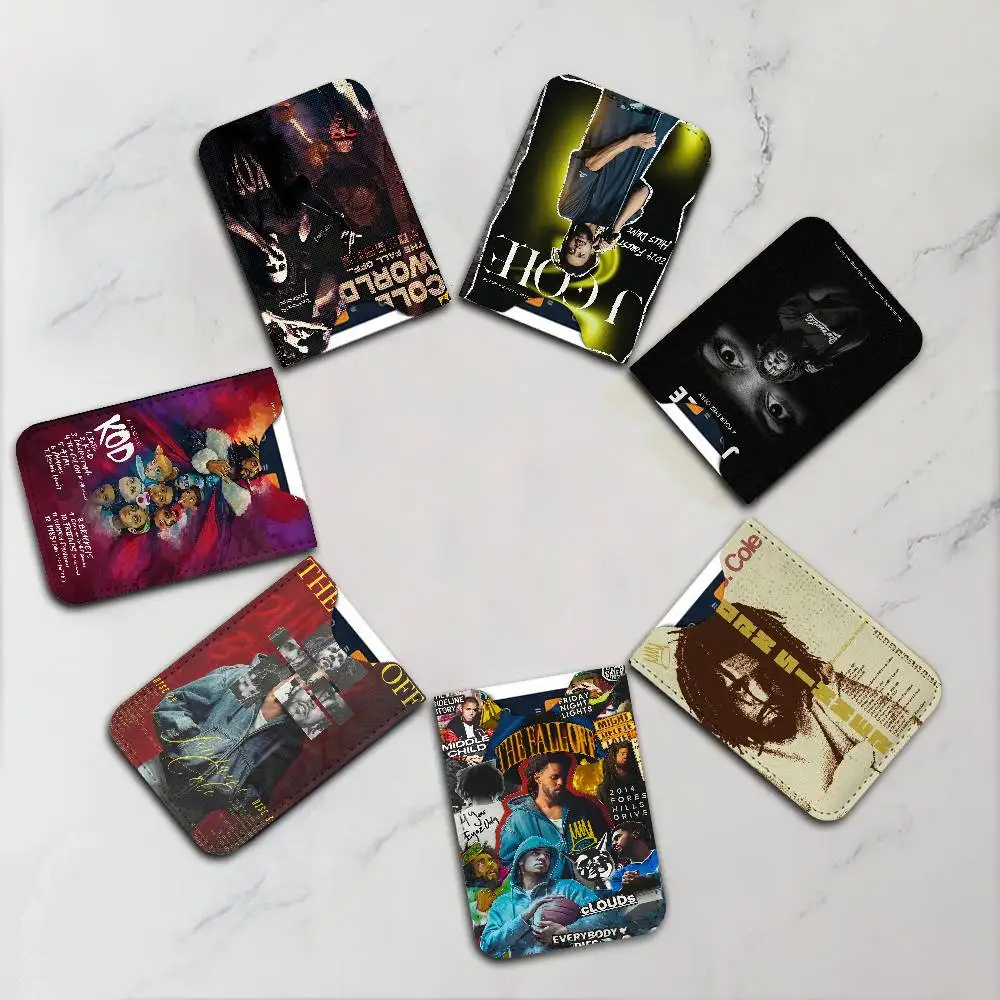 Singer J-J.Cole Music Album PU Leather Cardholder Ultra Slim Credit ID Card Organizer Lightweight Business Card Holder