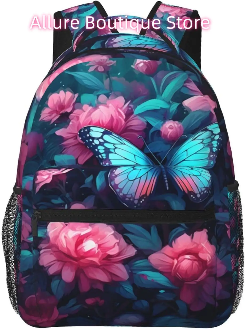 

laptop bag back to school Flower Blue Butterfly Lightweight Laptop Backpack Lightweight Multipurpose Travel Casual Daypack Unise