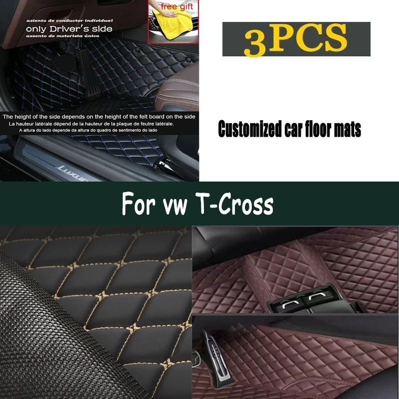 

Для Volkswagen vw T-Cross Tcross 2023 2022 2021 2020 2019 2018 автомобильные коврики аксессуары для интерьера