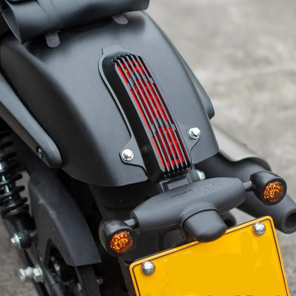 For QJMOTOR SRV300 Tail Light Cover Black Warrior Style ABS Grille Design Direct Fit No-drill Brake Lamp Protector Moto Mod Part