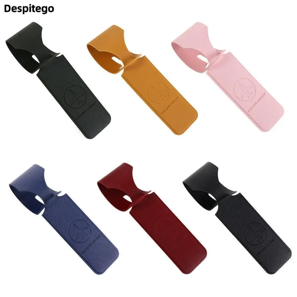 

Creative Luggage Tag cover PU Leather Suitcase ID Address Holder Baggage Boarding Tags Portable Label Travel Accessories