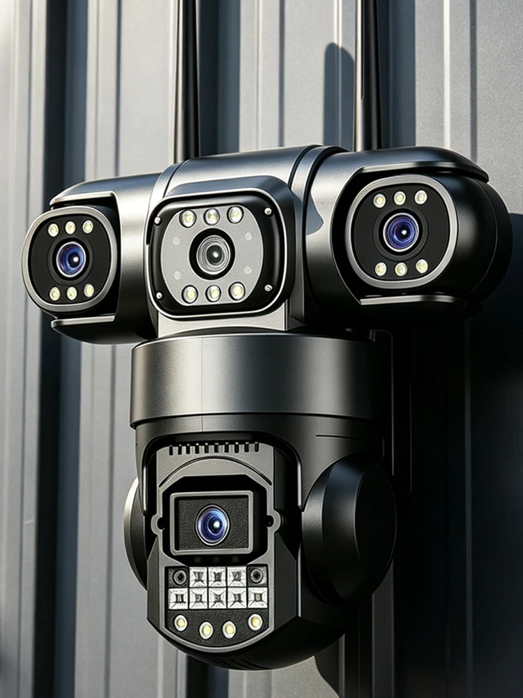 Kamera IP WiFi V380 Pro 12MP 6K z potrójnym obiektywem, zewnętrzna kamera CCTV do monitoringu, ochrona bezpieczeństwa, kolorowy tryb nocny, detekcja ruchu, ochrona domu, kamery do monitoringu, obsługa — 2