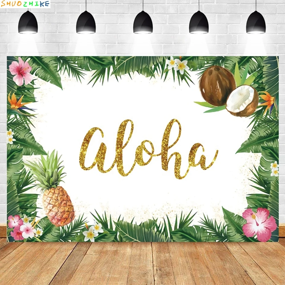 

Cartoon Jungle Flowers Fruit Birthday Party Glitters Photography Backdrop Photographic Decoration Backgrounds Photo Studio