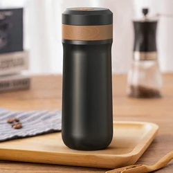 French Press Coffee Bottle Heat Preservation Coffee Filter Bottle Corrosion Resistance Sealing Leakproof for Home Kitchen Office