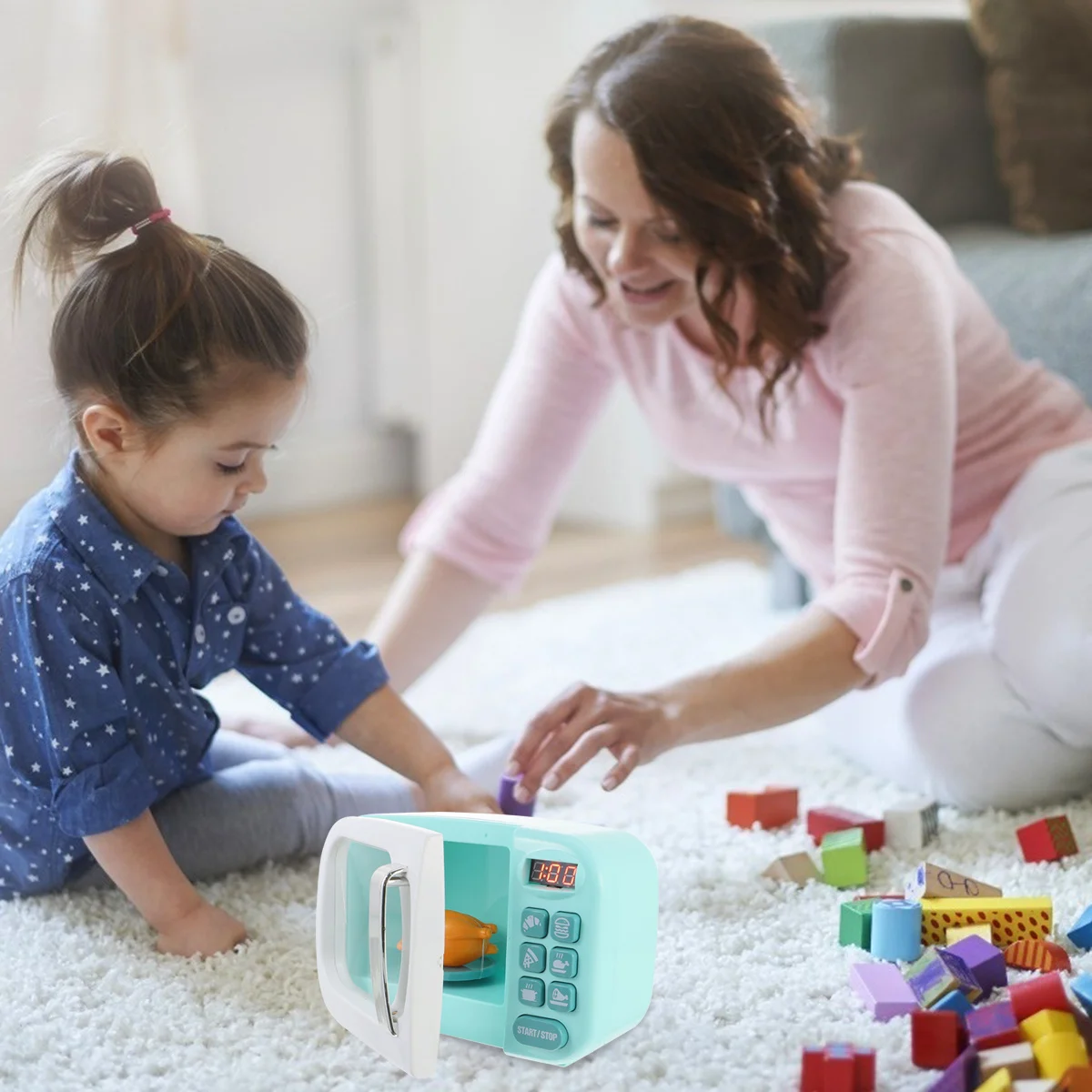 역할 놀이 주방 세트 플라스틱 모형 전자레인지 어린이용 교육적 창의적 상호작용 학습 도구