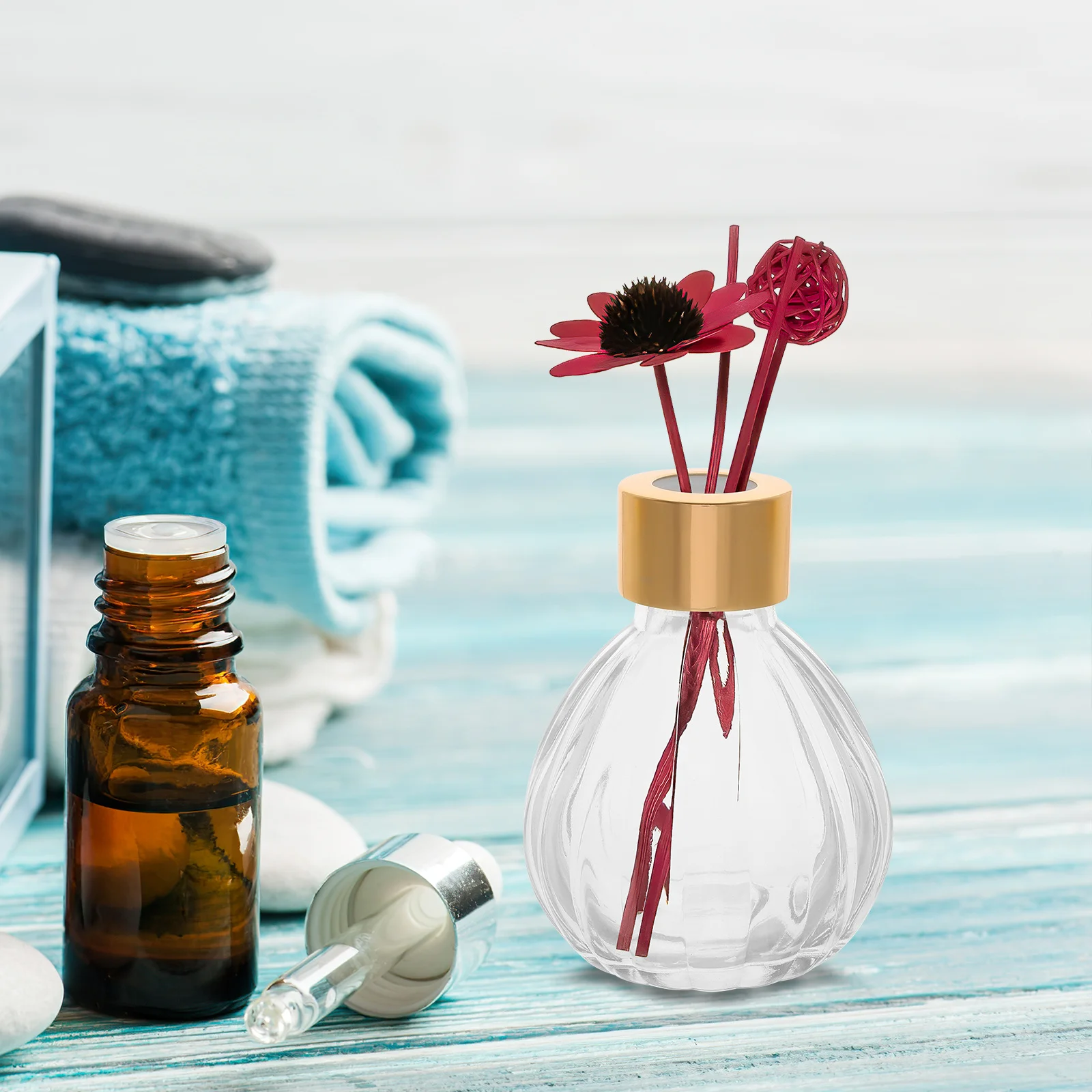 

2Pcs High Grade Glass Aroma Diffusing Bottle Stylish Personal Home Decoration Diffuser Bottle Diffuser Glass