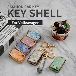 Car Key Case Luxury Soft TPU Cover For Volkswagen VW Polo Tiguan Passat B5 B6 B7 Golf 4 5 6 MK6 Jetta Lavida For Skoda Octavia