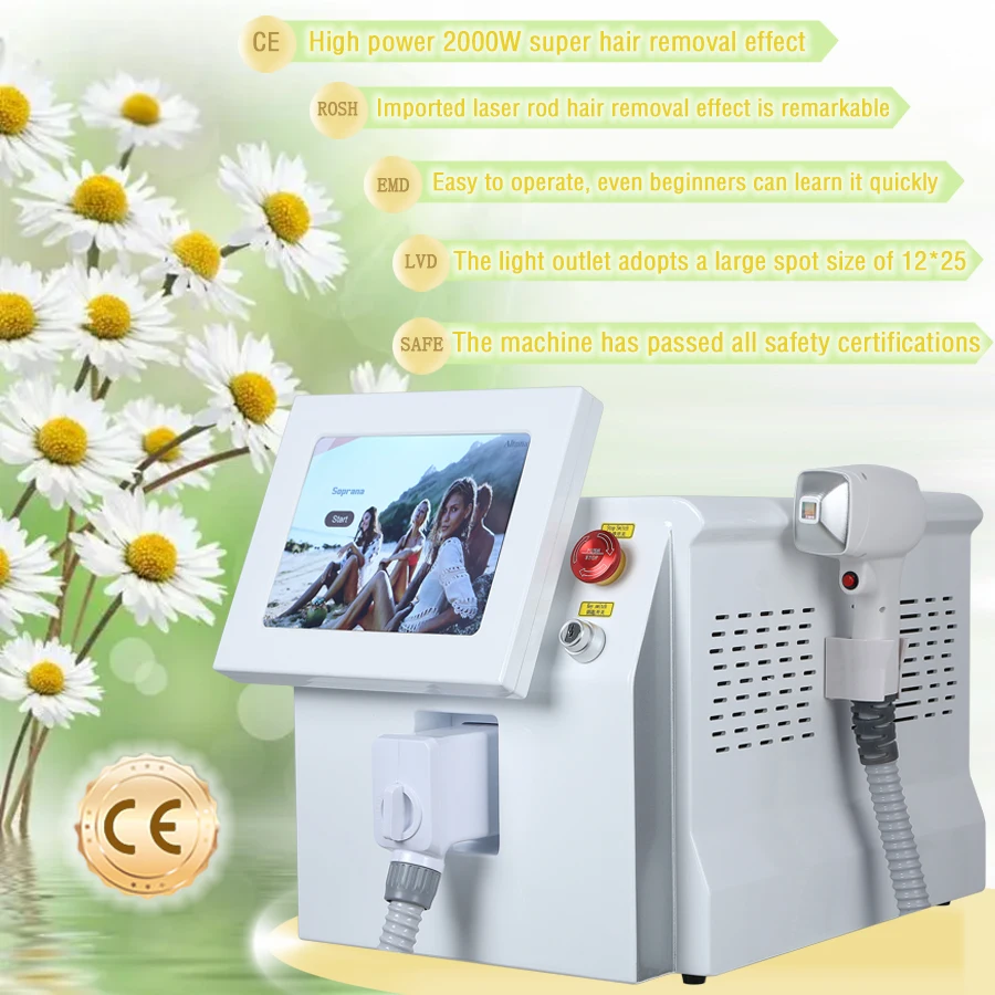 Diode Laser Hair Removal Commercial Depiladora Laser Appliances 3 Wavelength Painless Beautiful Whole Body Hair Removal Best