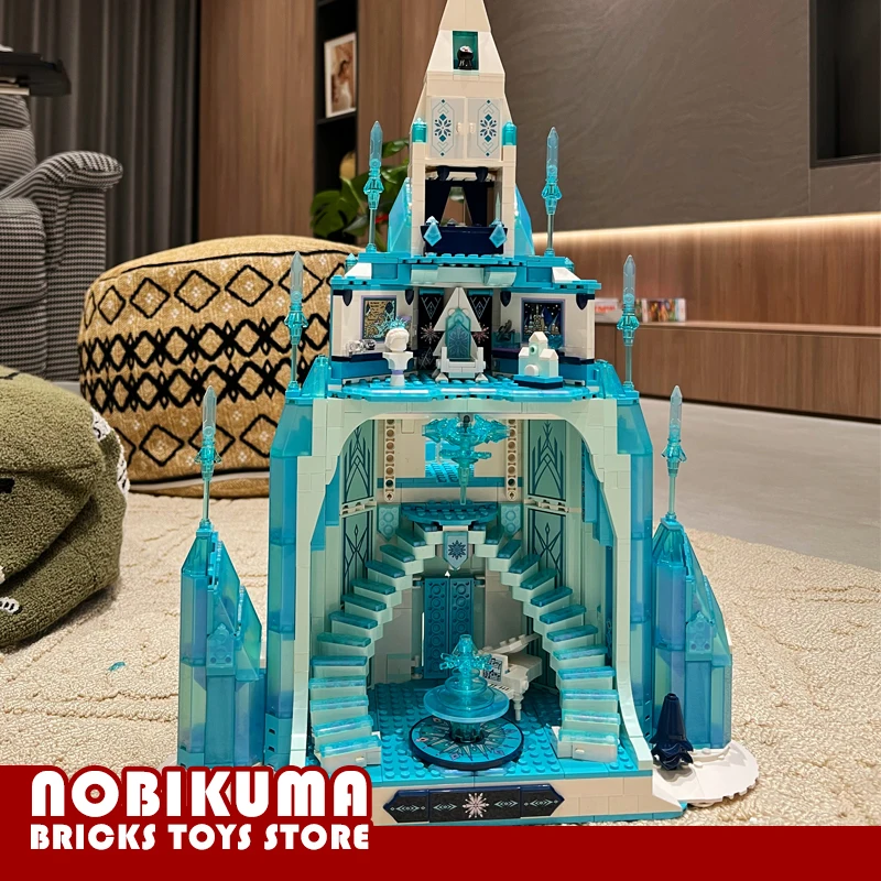 1700+Pcs Disney Frozen Castle Blocks Model Queen Elsa Anna Princess Palace Building Bricks 43197 Children Toys Girl Friend Gifts