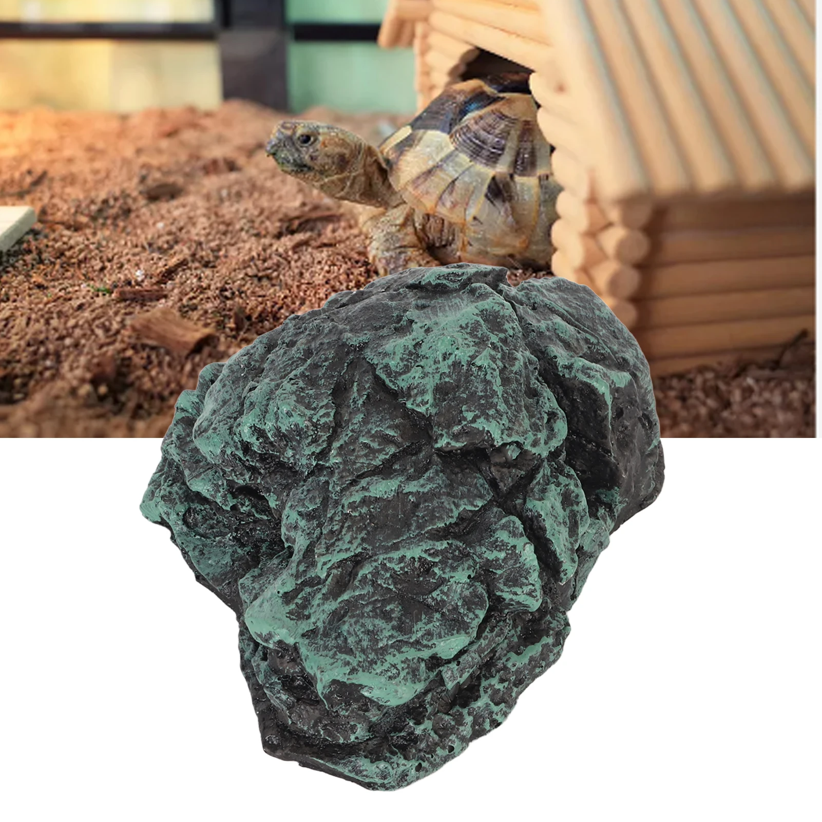 Reptile Rock Hide Cave Simulation Realistic  Comfortable Resin Rock Hideout for Terrarium Decoration Reptile Shelter Habitat