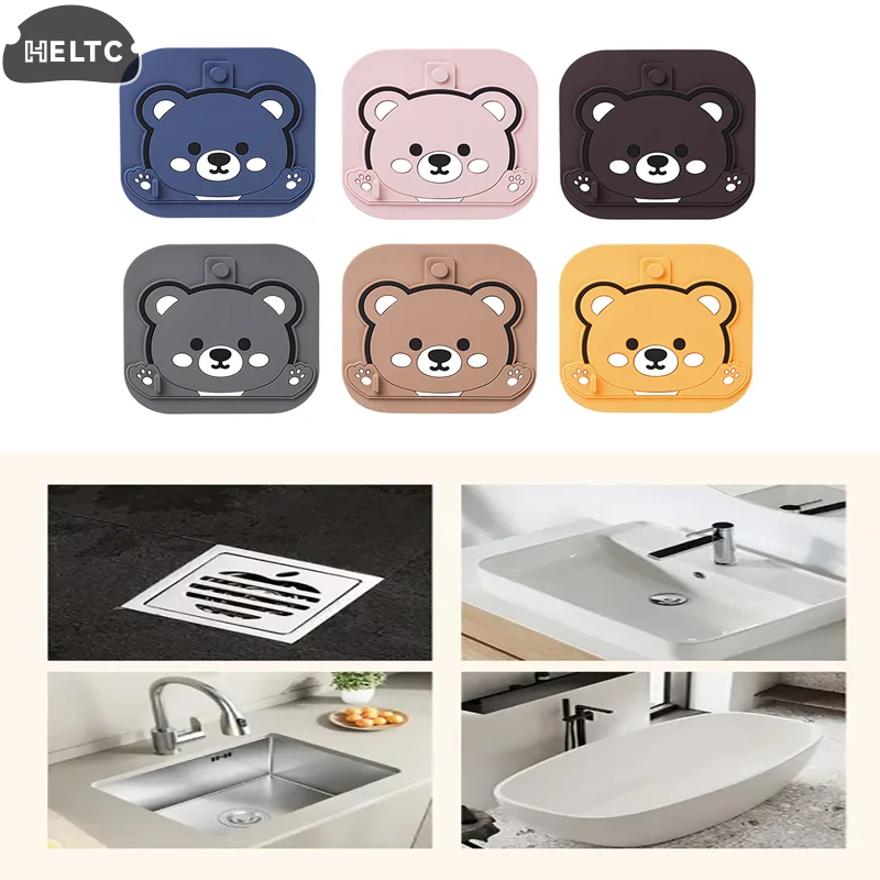 

1PCS Bear-themed 2-in-1 Drain Cover For Toilets, With Anti-flying Insect And Anti-cockroach Filter And Odor-proof Silicone Mat