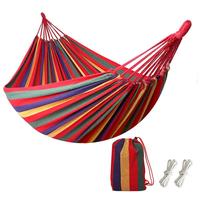 Portable Single Wide Thick Canvas Hammock Outdoor Camping Backpackaging Leisure Swing Hanging Bed Sleeping Swing Hammock