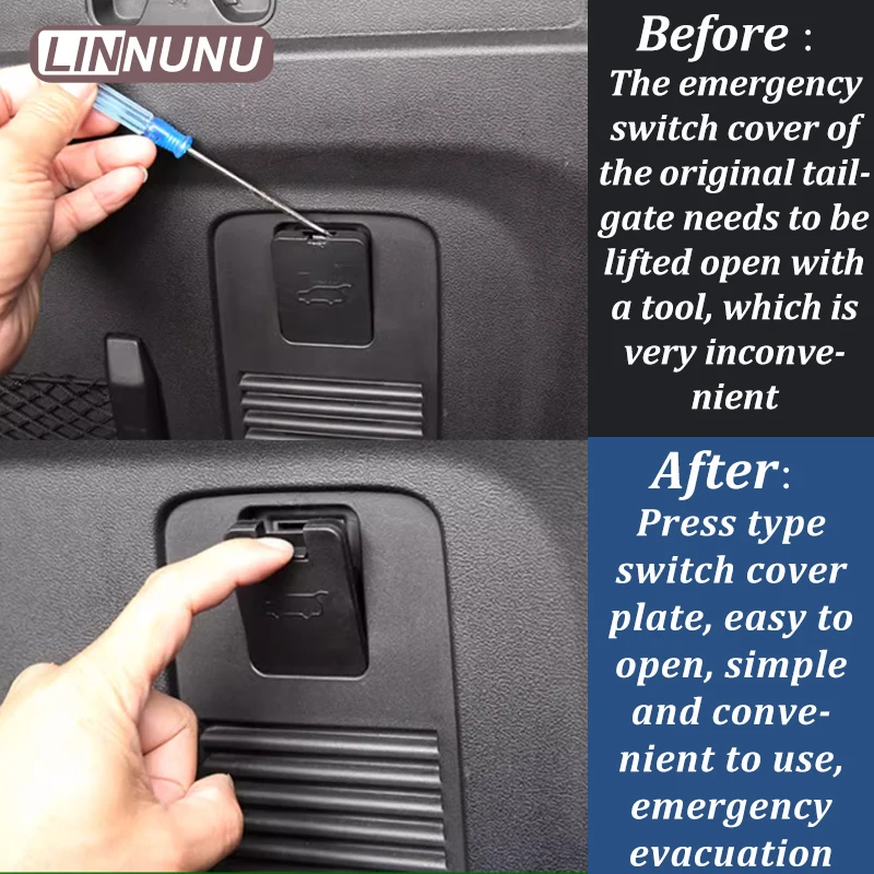 LINNUNU Trunk Lid Release Switch Cover For Tank 300 Internal trunk Button Rear Hatch Back Lock Liftgate Tailgate Latch Handle