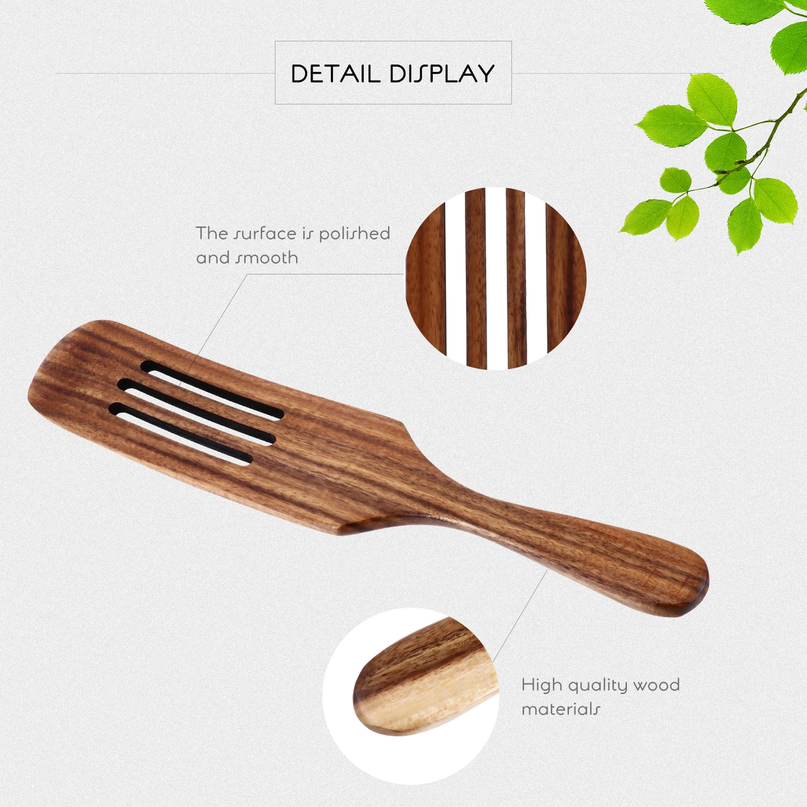 

Premium Wooden Turner Spatula Long Handle Heat Resistant Kitchen Utensil Cooking Shovel For Home Restaurant Use