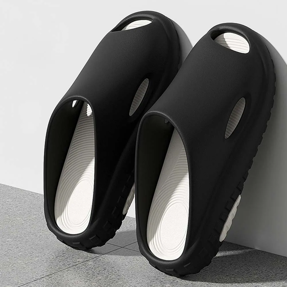 

Summer Men Slippers EVA Anti-Slip Soft-soled Flat Casual Open-toed Beach Sandals Unisex Comfortable Outdoor Slides Male Sandles